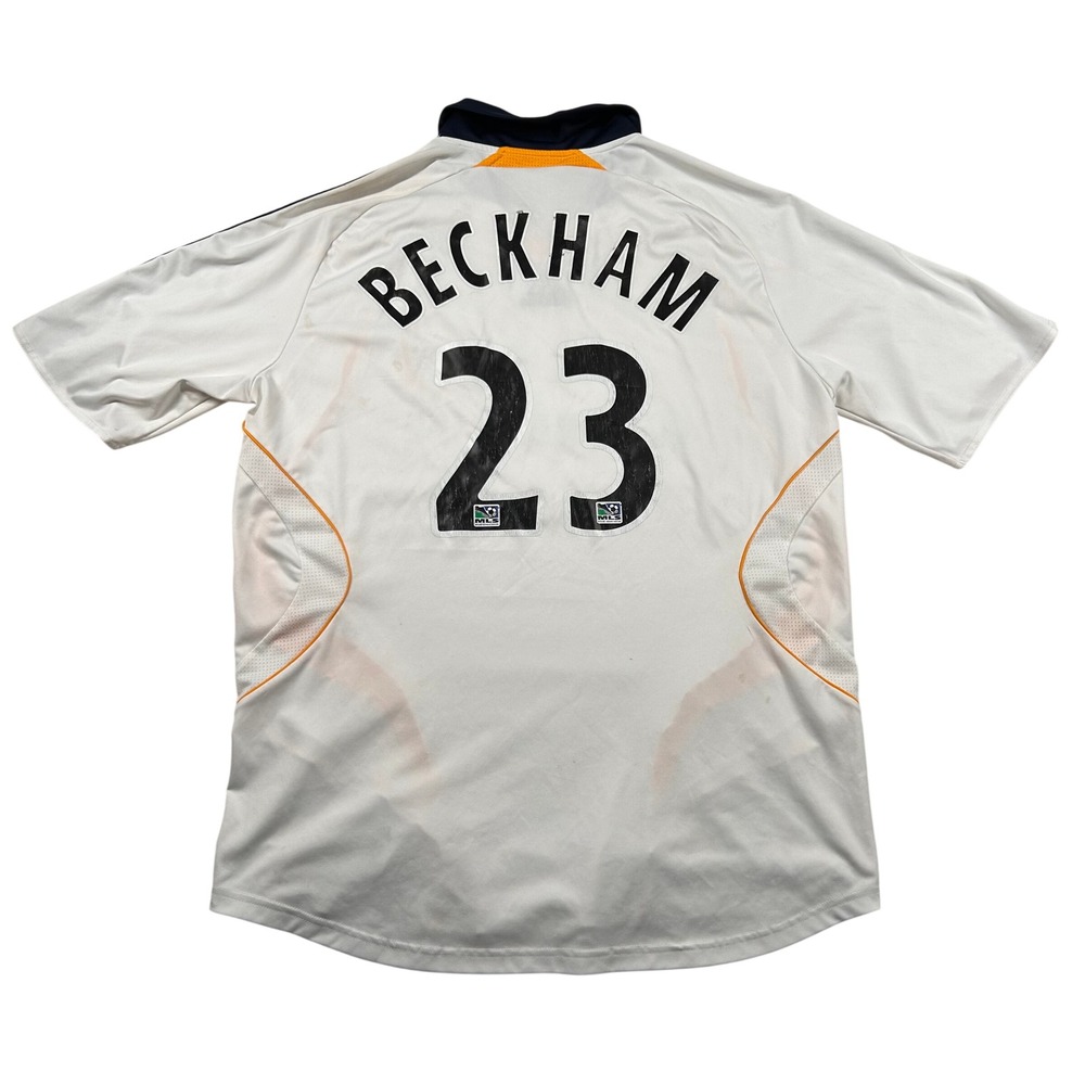Adidas David Beckham Jersey Mens XL LA Galaxy Soccer White 2007 221779 #23 Kit